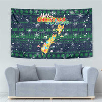 Merry Christmas New Zealand Tapestry Xmas Travel Map - Polynesian Pride