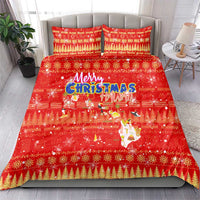 Merry Christmas Hawaii Bedding Set Xmas Travel Map - Polynesian Pride