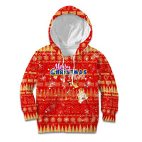 Merry Christmas Hawaii Kid Hoodie Xmas Travel Map - Polynesian Pride