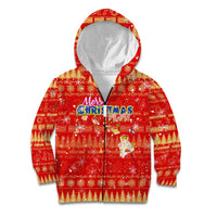 Merry Christmas Hawaii Kid Hoodie Xmas Travel Map - Polynesian Pride