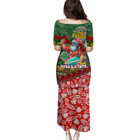 Mele Kalikimaka Shaka Santa Family Matching Puletasi and Hawaiian Shirt Hawaiian Surf Christmas Design with Aloha Spirit - Polynesian Pride