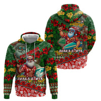 Mele Kalikimaka Shaka Santa Hoodie Hawaiian Surf Christmas Design with Aloha Spirit - Polynesian Pride