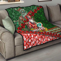 Mele Kalikimaka Shaka Santa Quilt Hawaiian Surf Christmas Design with Aloha Spirit - Polynesian Pride