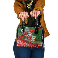 Mele Kalikimaka Shaka Santa Shoulder Handbag Hawaiian Surf Christmas Design with Aloha Spirit - Polynesian Pride