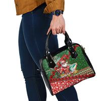 Mele Kalikimaka Shaka Santa Shoulder Handbag Hawaiian Surf Christmas Design with Aloha Spirit - Polynesian Pride