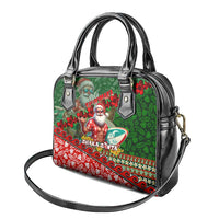 Mele Kalikimaka Shaka Santa Shoulder Handbag Hawaiian Surf Christmas Design with Aloha Spirit - Polynesian Pride