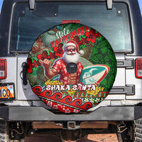 Mele Kalikimaka Shaka Santa Spare Tire Cover Hawaiian Surf Christmas Design with Aloha Spirit - Polynesian Pride