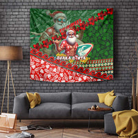 Mele Kalikimaka Shaka Santa Tapestry Hawaiian Surf Christmas Design with Aloha Spirit - Polynesian Pride