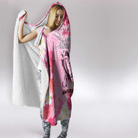 Butterfly Polynesia Breast Cancer Hooded Blanket Nobody Fights Alone Pink Out Tropical Hibiscus