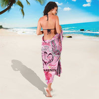 Butterfly Polynesia Breast Cancer Sarong Nobody Fights Alone Pink Out Tropical Hibiscus