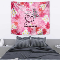 Butterfly Polynesia Breast Cancer Tapestry Nobody Fights Alone Pink Out Tropical Hibiscus