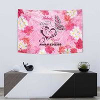 Butterfly Polynesia Breast Cancer Tapestry Nobody Fights Alone Pink Out Tropical Hibiscus