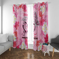 Butterfly Polynesia Breast Cancer Window Curtain Nobody Fights Alone Pink Out Tropical Hibiscus