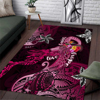 Breast Cancer Mermaid Polynesia Area Rug Faith Hope Love