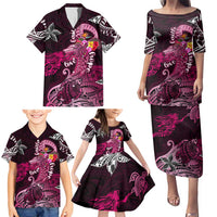 Breast Cancer Mermaid Polynesia Family Matching Puletasi and Hawaiian Shirt Faith Hope Love DT02 - Polynesian Pride