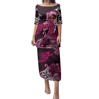 Breast Cancer Mermaid Polynesia Family Matching Puletasi and Hawaiian Shirt Faith Hope Love DT02 Mom's Dress Pink - Polynesian Pride