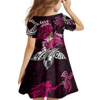 Breast Cancer Mermaid Polynesia Kid Short Sleeve Dress Faith Hope Love DT02 - Polynesian Pride