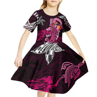 Breast Cancer Mermaid Polynesia Kid Short Sleeve Dress Faith Hope Love DT02 - Polynesian Pride