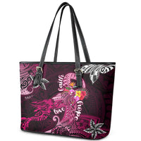 Breast Cancer Mermaid Polynesia Leather Tote Bag Faith Hope Love