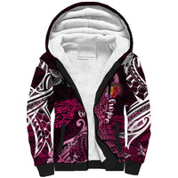 Breast Cancer Mermaid Polynesia Sherpa Hoodie Faith Hope Love