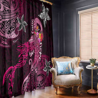 Breast Cancer Mermaid Polynesia Window Curtain Faith Hope Love