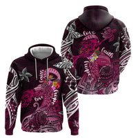 Breast Cancer Mermaid Polynesia Zip Hoodie Faith Hope Love