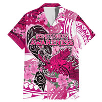 Breast Cancer Awareness Hawaii Family Matching Mermaid Dress and Hawaiian Shirt Polynesia Girl Nobody Fights Alone