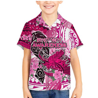 Breast Cancer Awareness Hawaii Family Matching Mermaid Dress and Hawaiian Shirt Polynesia Girl Nobody Fights Alone