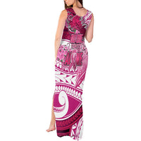 Breast Cancer Awareness Hawaii Tank Maxi Dress Polynesia Girl Nobody Fights Alone