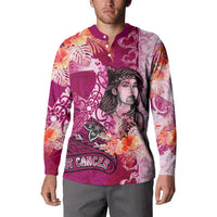 Breast Cancer New Zealand Button Sweatshirt Maori Aotearoa Girl Pink Out