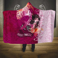 Breast Cancer New Zealand Hooded Blanket Maori Aotearoa Girl Pink Out