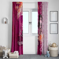 Breast Cancer New Zealand Window Curtain Maori Aotearoa Girl Pink Out