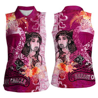 Breast Cancer New Zealand Women Sleeveless Polo Shirt Maori Aotearoa Girl Pink Out