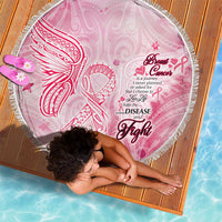 Breast Cancer Awareness Month Beach Blanket Butterfly Polynesia Watercolor Pink