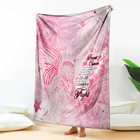 Breast Cancer Awareness Month Blanket Butterfly Polynesia Watercolor Pink