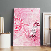 Breast Cancer Awareness Month Canvas Wall Art Butterfly Polynesia Watercolor Pink