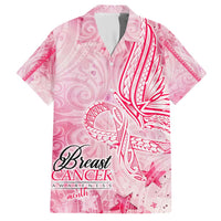 Breast Cancer Awareness Month Hawaiian Shirt Butterfly Polynesia Watercolor Pink