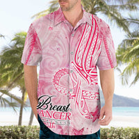 Breast Cancer Awareness Month Hawaiian Shirt Butterfly Polynesia Watercolor Pink