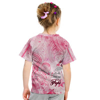 Breast Cancer Awareness Month Kid T Shirt Butterfly Polynesia Watercolor Pink