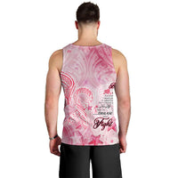 Breast Cancer Awareness Month Men Tank Top Butterfly Polynesia Watercolor Pink