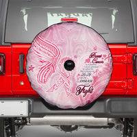 Breast Cancer Awareness Month Spare Tire Cover Butterfly Polynesia Watercolor Pink