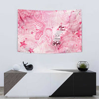 Breast Cancer Awareness Month Tapestry Butterfly Polynesia Watercolor Pink