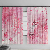 Breast Cancer Awareness Month Window Curtain Butterfly Polynesia Watercolor Pink