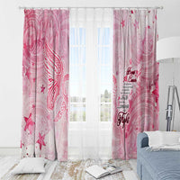 Breast Cancer Awareness Month Window Curtain Butterfly Polynesia Watercolor Pink