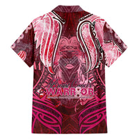 Breast Cancer Warrior Family Matching Off The Shoulder Long Sleeve Dress and Hawaiian Shirt Angel Wings Polynesian Pattern