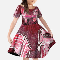 Breast Cancer Warrior Family Matching Tank Maxi Dress and Hawaiian Shirt Angel Wings Polynesian Pattern