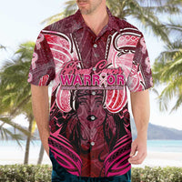 Breast Cancer Warrior Hawaiian Shirt Angel Wings Polynesian Pattern