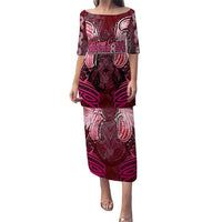 Breast Cancer Warrior Puletasi Angel Wings Polynesian Pattern