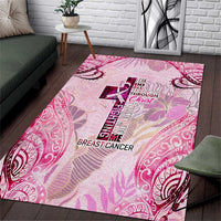 Breast Cancer Polynesian Area Rug I Can Do All Things Through Christ