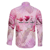 Breast Cancer Polynesian Family Matching Long Sleeve Bodycon Dress and Hawaiian Shirt I Can Do All Things Through Christ
